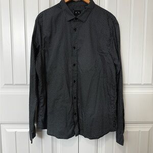 Armani Exchange Black and White Patterned Shirt